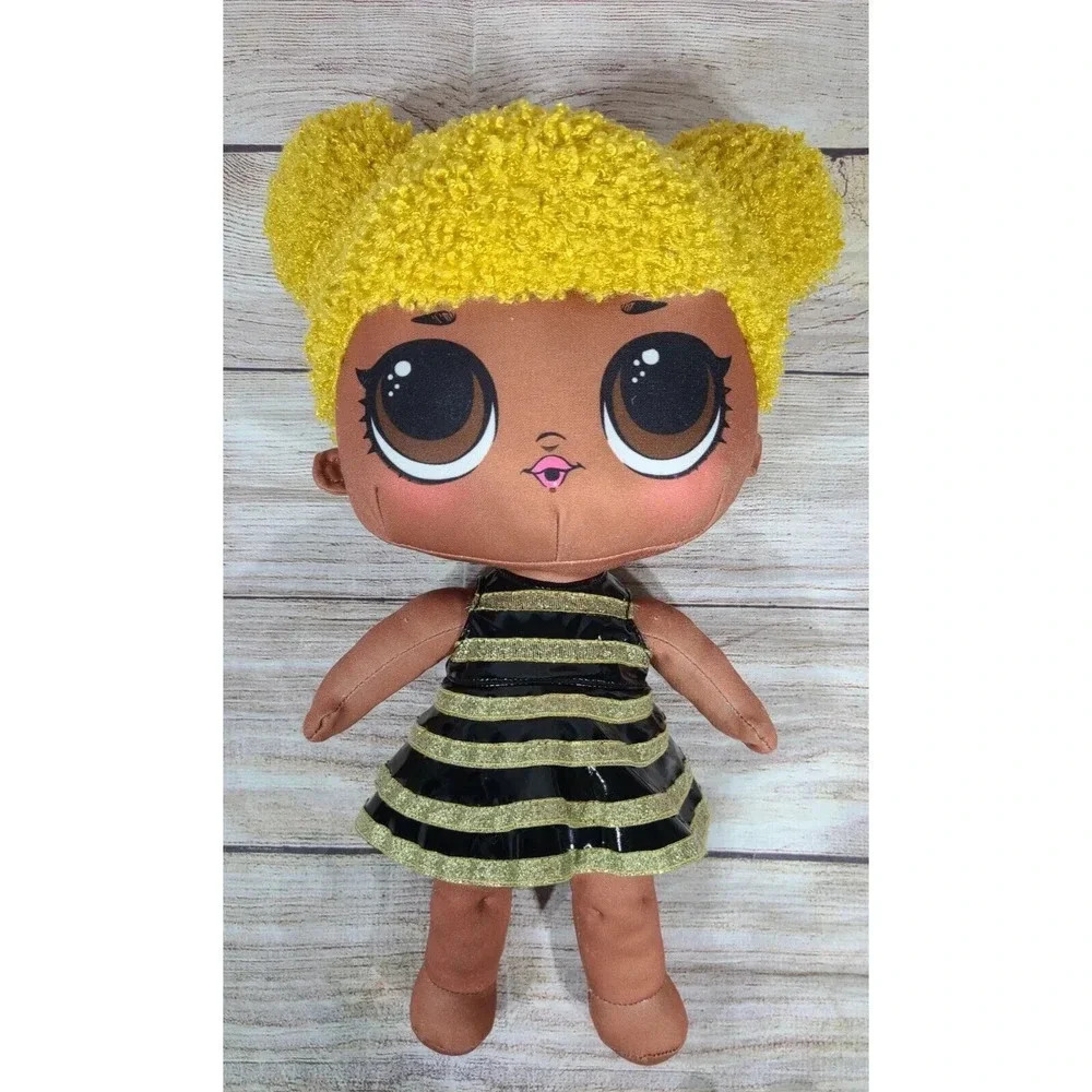 MGA Entertainment LOL Surprise Plush Queen Bee Stuffed Doll Black Gold 14" 2020
